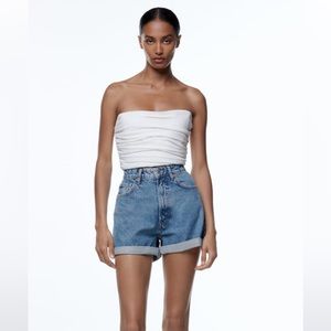 Zara Mom Fit Denim Shorts